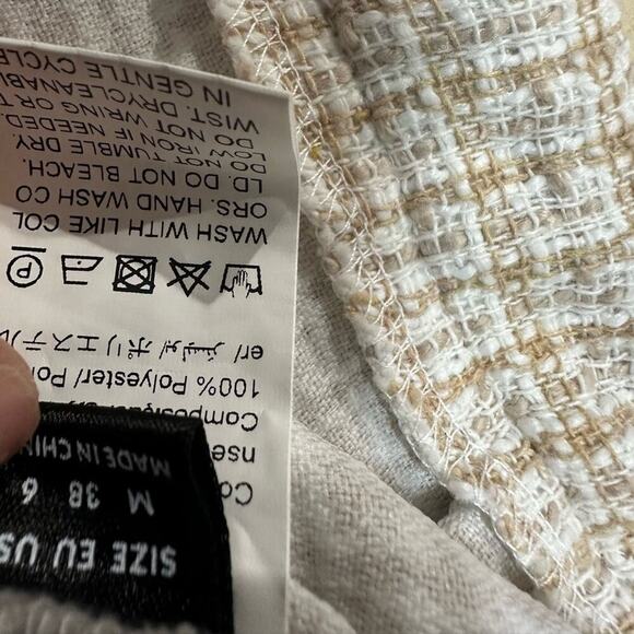 Shorts for Women High Waist Plaid Pattern Tweed Wide Leg Shorts Size M - Picture 4 of 8